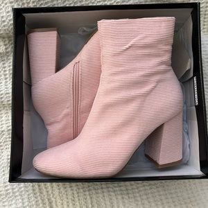 Nasty Gal Corduroy Heeled Ankle Sock Boots